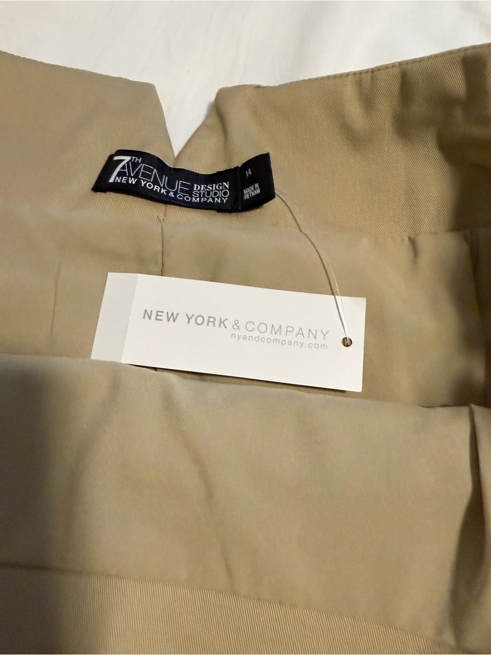 New York & Company Beige Midi Skirt